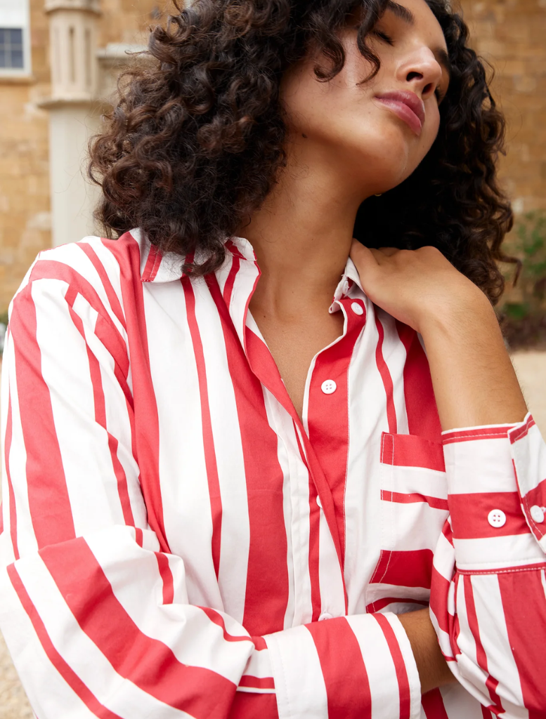 Buddy Shirt - Ruby Antique Stripe