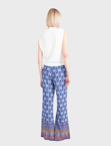 Jacquard Pants, Mediterranean Motif - Navy Blue
