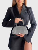 Jerry Crystal Vintage Clutch - Silver