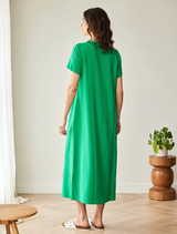 Rubber Printed Dress - Emerald