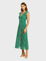 Lily A-Line Dress - Emerald Green