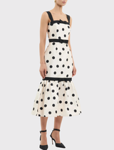 Bacio Trumpet Midi Dress - Spot
