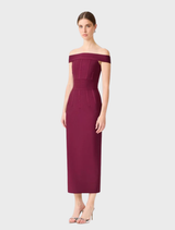 Elena Strapless Gown - Plum Red