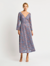 Valentina Dress - Blue-Apricot