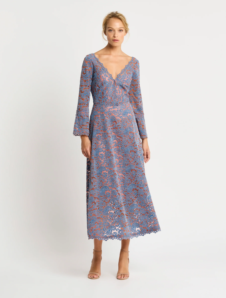 Valentina Dress - Blue-Apricot