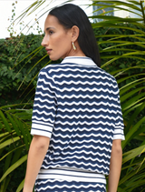 Make Knit Happen Top - Navy/White Stripe