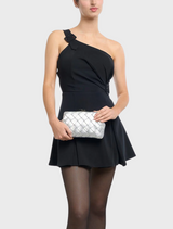 Quinn Woven Clutch - Silver