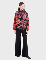 Rollneck Jacket, Furnishing Florals - Chocolate Black