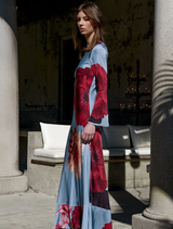Glow For It Dress - Blue Floral