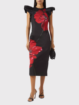 Chaya Midi Dress - Poppy Print