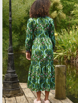 Tier She Goes Dress - Green/Blue