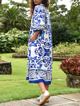 Now And Then Dress - Blue Tile
