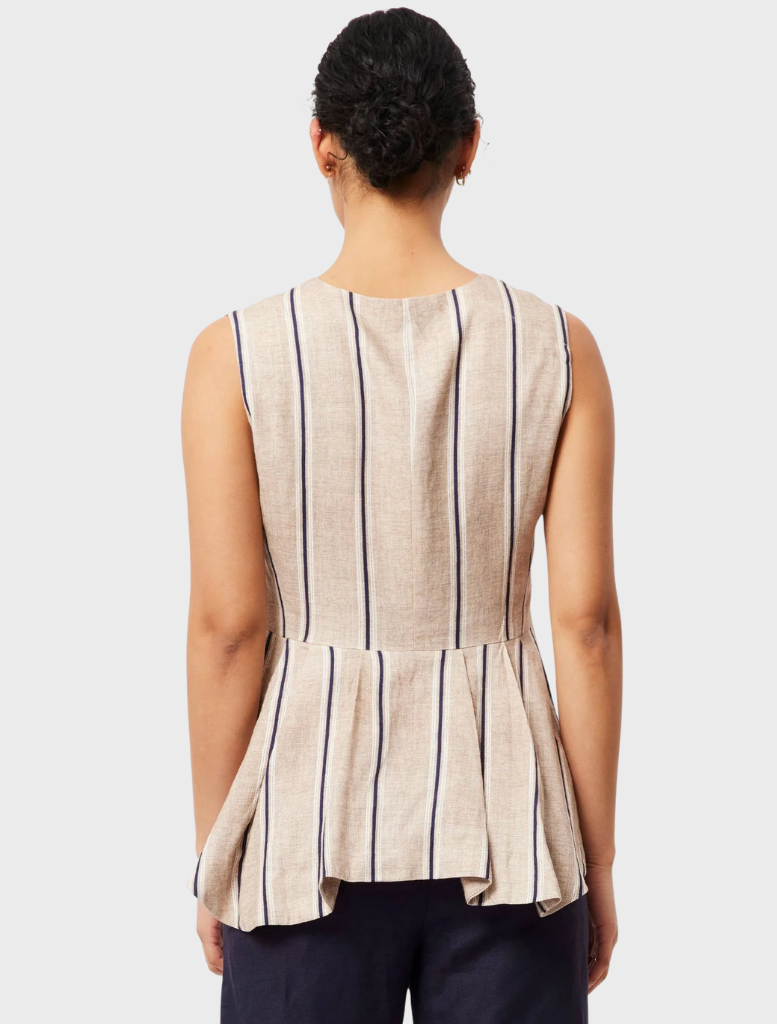 Grace Linen Vest - Cruise Stripe