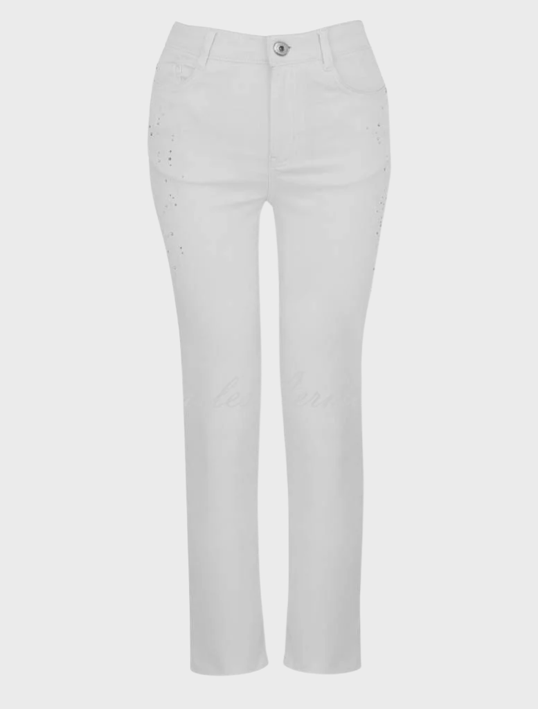 White is White' Ankle Grazer Slim Leg Jean with Stud Detail -  25194