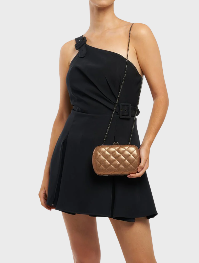 Zoey Quilted Clutch - Copper