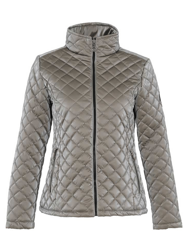 Metallic Quilted Zip Jacket - Taupe