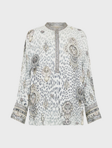 Relaxed Placket Detail Shirt - Marble heaven