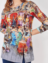 Impressionist Print Top -Multi