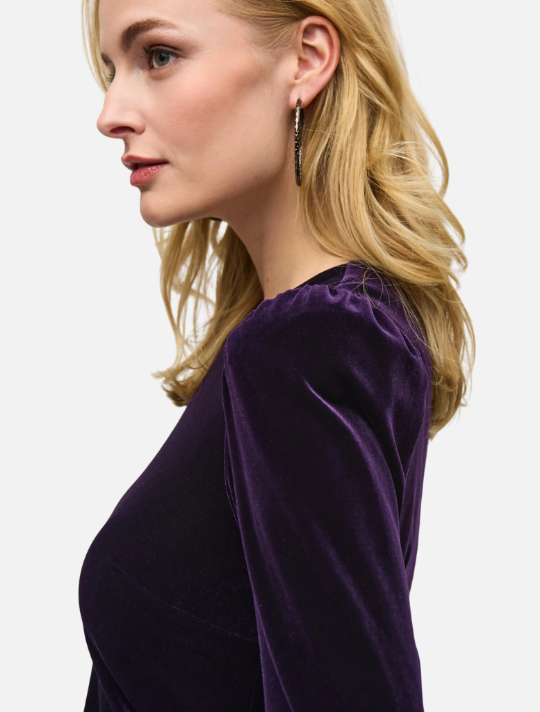 Velvet Sheath Dress - Blackcurrant