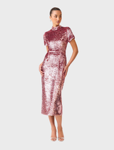 Alissa Cap Sleeve Dress - Pink