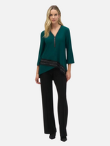 Flared High Low Top -Absolute Green