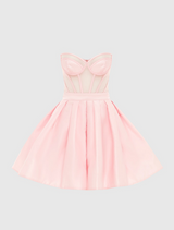Eliza Structured Bustier Mini Dress - Pink