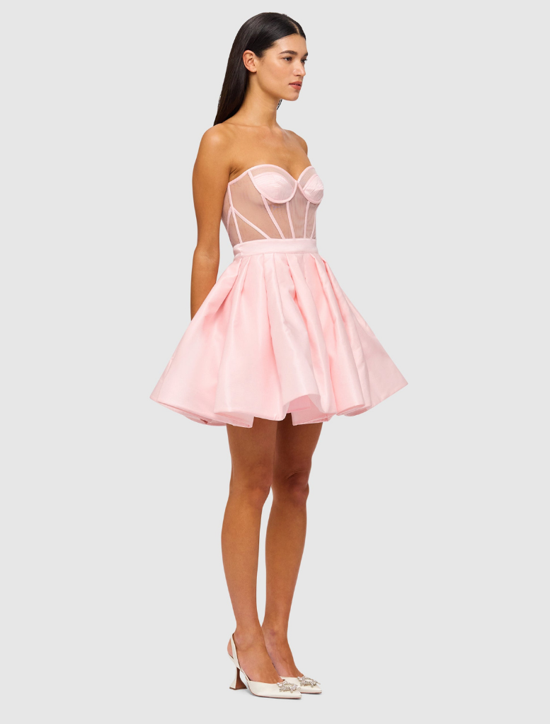 Eliza Structured Bustier Mini Dress - Pink