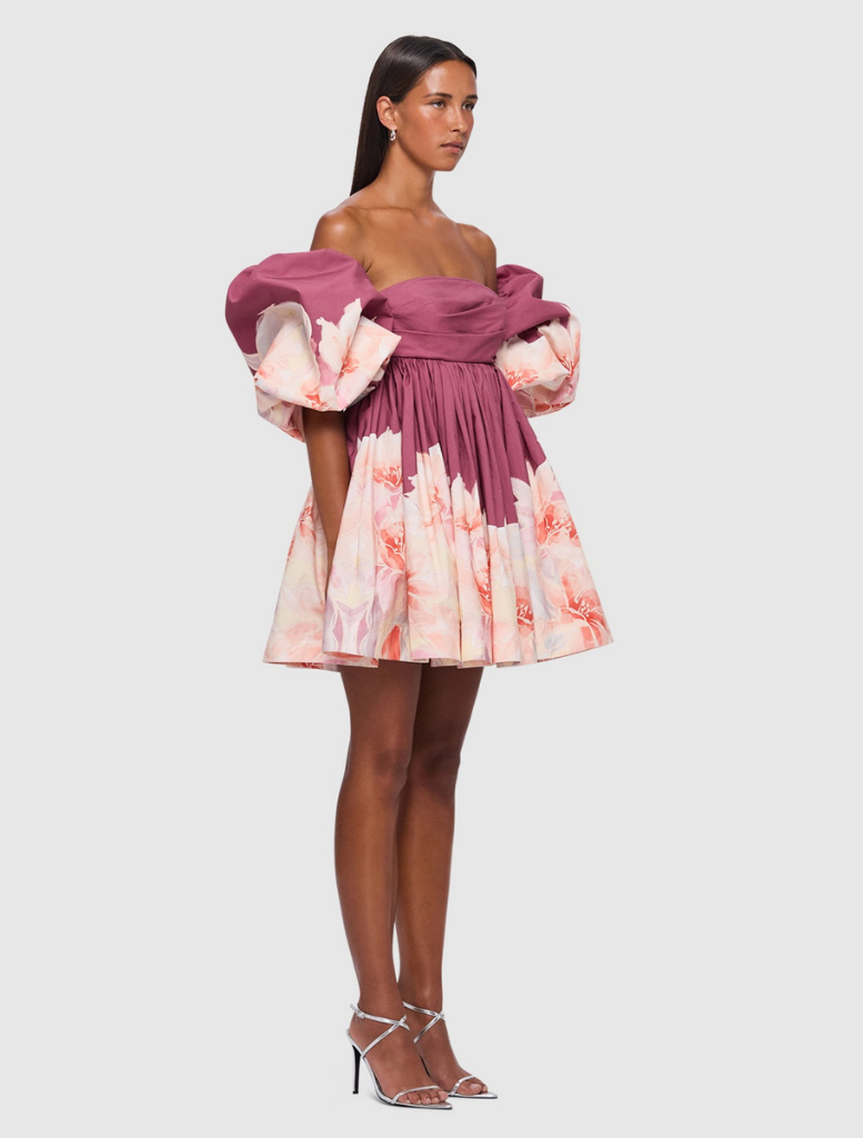 Eloise Puff Sleeve Mini Dress - Orient Print