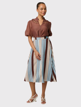 Iris Viscose Blend Skirt - Iridescent Stripe