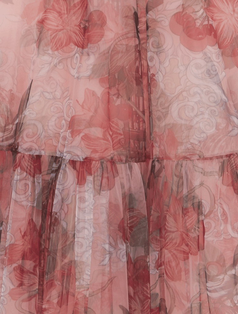 Rae Bustier Midi Dress - Azalea Print in Fortune