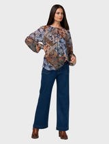 Byzantium Top - Indigo Multi