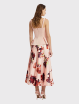 Georgia Embroidered Top - Reverie Print in Nectar
