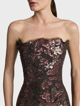 Iman Sequin Gown - Chocolate Plum