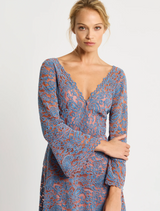 Valentina Dress - Blue-Apricot