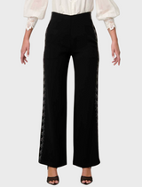 Elvira Viscose Stretch Crepe Pant - Onyx