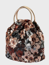 Alfie Floral Sequin Bag - Bronze