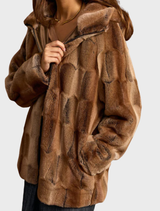 Polki Faux Fur Hooded Coat - Camel