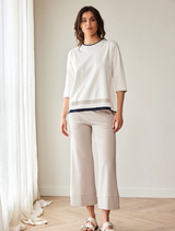 Rib Front Top - Ecru