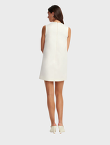 Yvonne Appliqué Floral Mini Dress - Vine Print in Snow