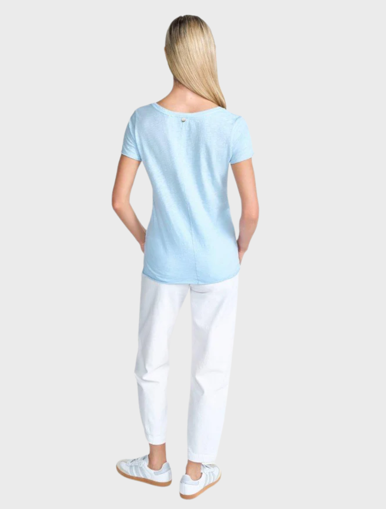 Airy cotton T-shirt - Clear Sky