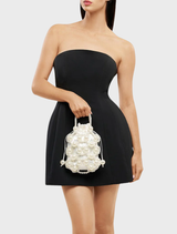 Sammy Beaded Cage Bag - Pearl