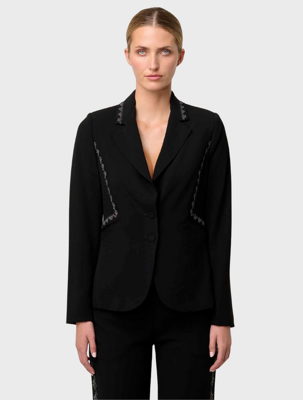 Elvira Viscose Stretch Crepe Blazer - Onyx