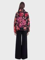 Rollneck Jacket, Furnishing Florals - Chocolate Black