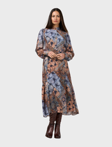 Byzantium Midi Dress - Indigo Multi