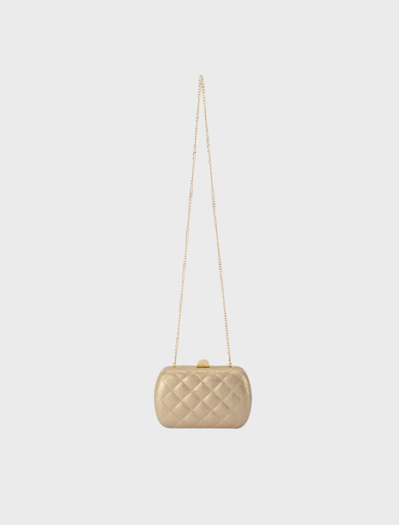 Zoey Quilted Clutch - Gold