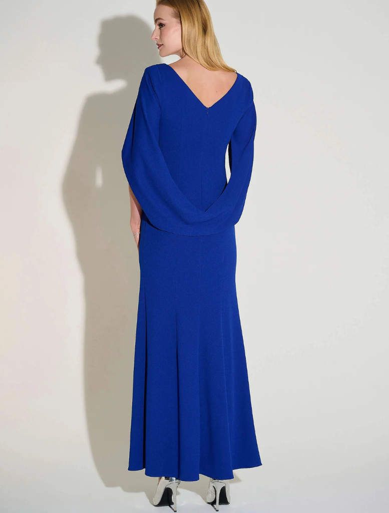 Scuba Crepe Trumpet Gown - Royal Sapphire