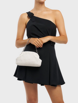 Everly Hand Woven Clutch - White