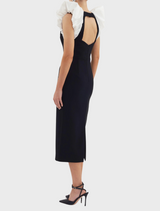 Eliza Puff Sleeve Midi Dress - Black
