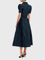 Cascades Short Sleeve Midi Dress - Teal