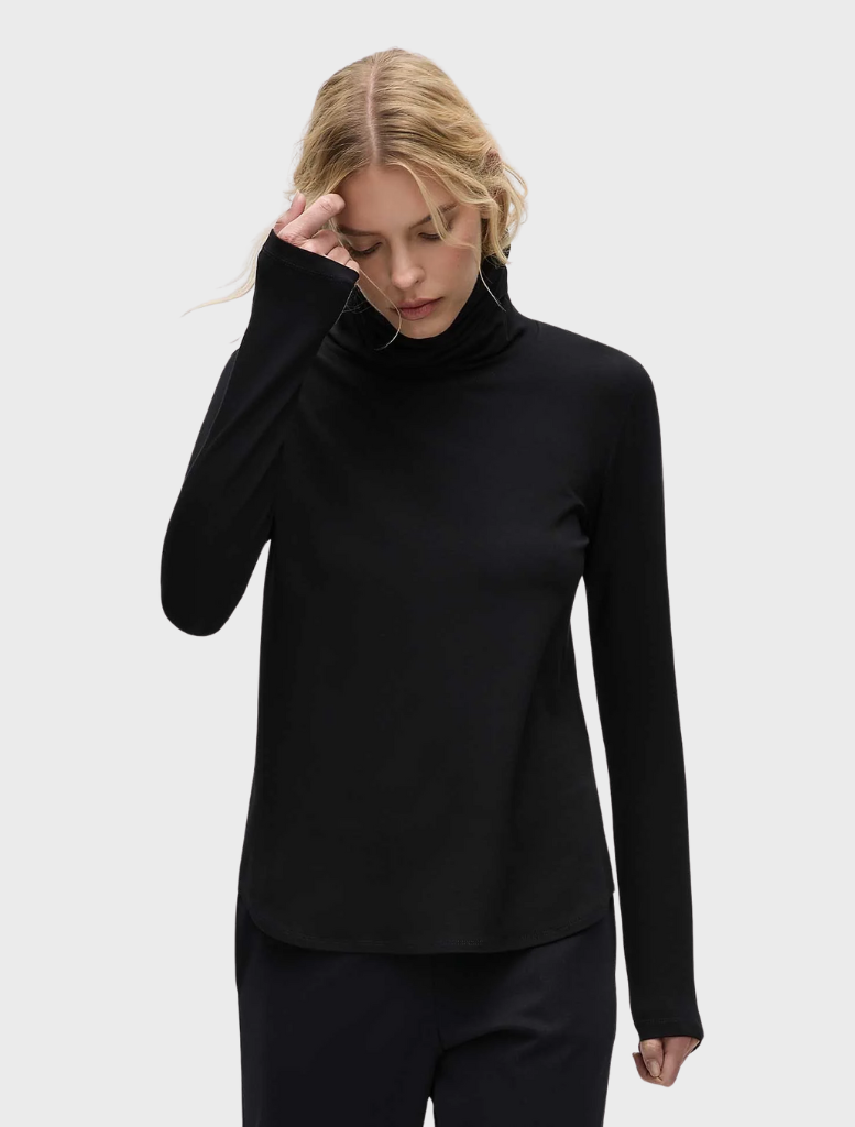 Turtle Neck Top - Black